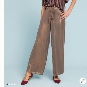 Wide leg pants with tassel belt in size S
